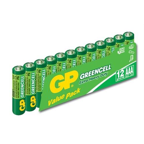 GP 12`li Greencel AAA Boy İnce Çinko Karbon Pil GP 12`li Greencel AAA Boy İnce Çinko Karbon Pil