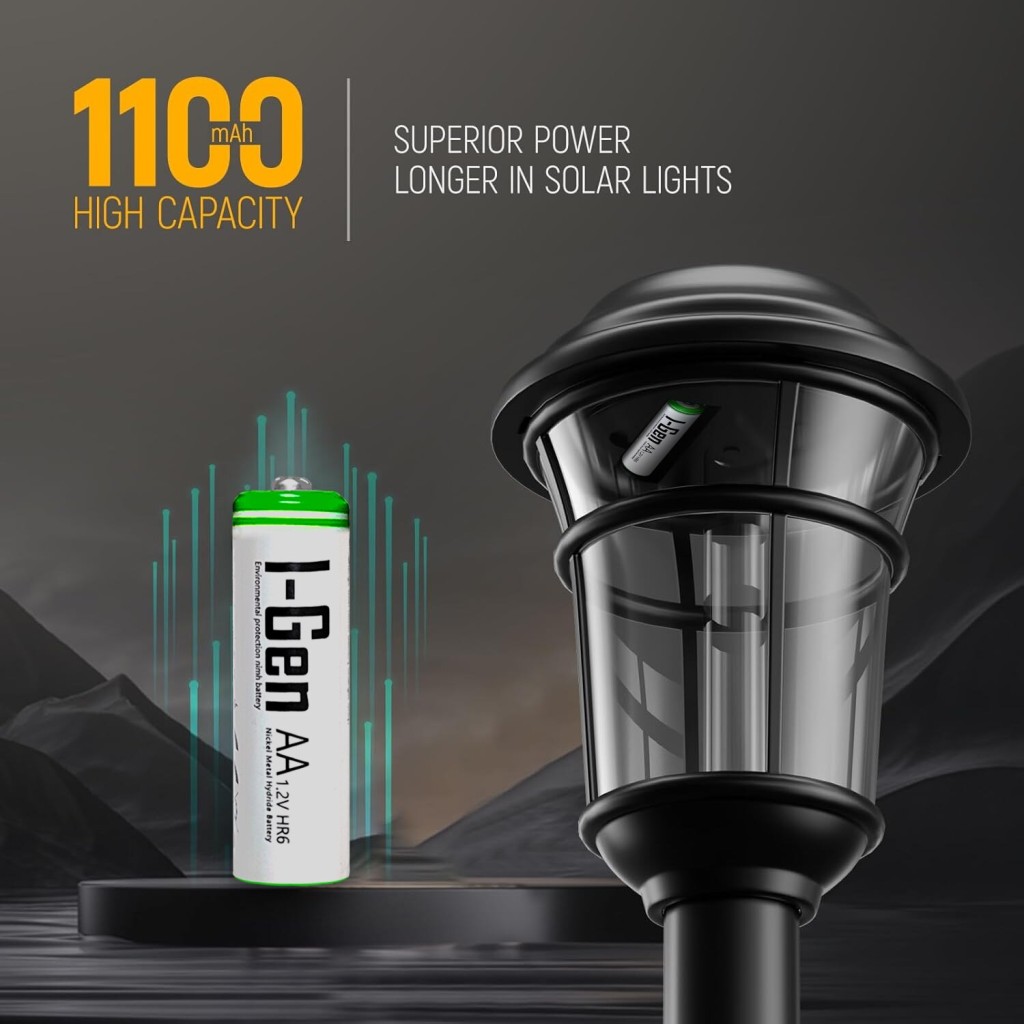 I-Gen B154 2 Adet AA 1100 mAh Şarjlı Kalem Pil 1.2V Ni-MH Solar Aydınlatma Uyumlu I-Gen B154 2 Adet AA 1100 mAh Şarjlı Kalem Pil 1.2V Ni-MH Solar Aydınlatma Uyumlu