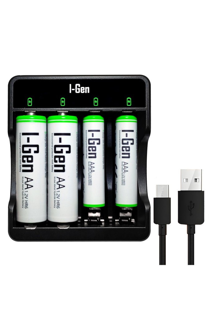 I-Gen G479 4`lü Pil Şarj Aleti + 2 Adet AA 2700 mAh + 2 Adet AAA 900 mAh Şarjlı Kalem Pilli Set 1.2V Ni-MH I-Gen G479 4`lü Pil Şarj Aleti + 2 Adet AA 2700 mAh + 2 Adet AAA 900 mAh Şarjlı Kalem Pilli Set 1.2V Ni-MH