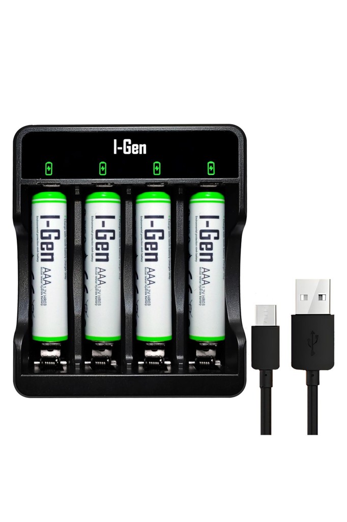 I-Gen G490 4`lü Pil Şarj Aleti + 4 Adet AAA 900 mAh İnce Şarjlı Kalem Pilli Set 1.2V Ni-MH I-Gen G490 4`lü Pil Şarj Aleti + 4 Adet AAA 900 mAh İnce Şarjlı Kalem Pilli Set 1.2V Ni-MH