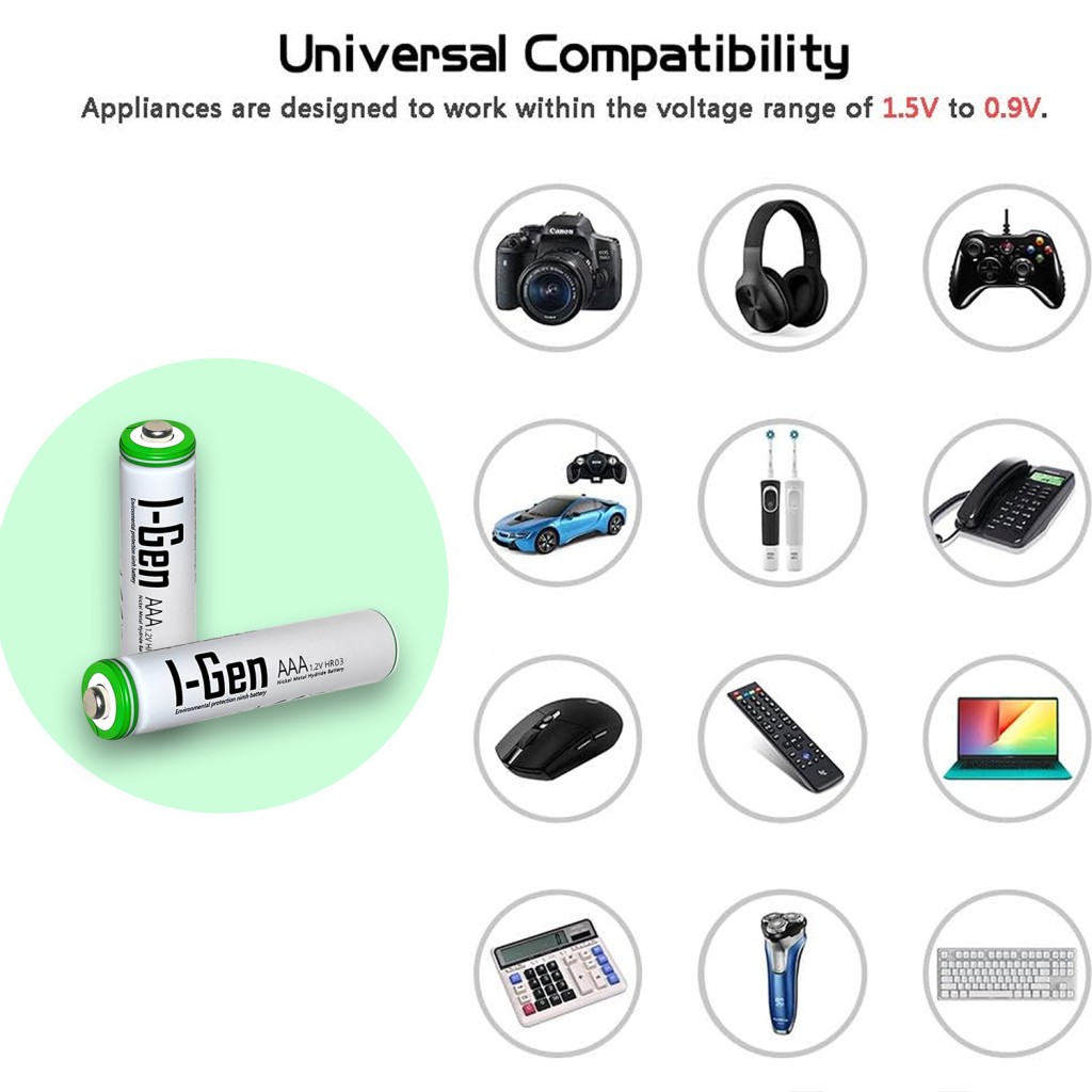 I-Gen B182 16`lı Paket Şarjlı Pil 8 Adet AA 2700 mAh Şarjlı Kalem Pil + 8 Adet AAA 900 mAh Şarjlı İnce Kalem Pil 1.2V NI-MH I-Gen B182 16`lı Paket Şarjlı Pil 8 Adet AA 2700 mAh Şarjlı Kalem Pil + 8 Adet AAA 900 mAh Şarjlı İnce Kalem Pil 1.2V NI-MH