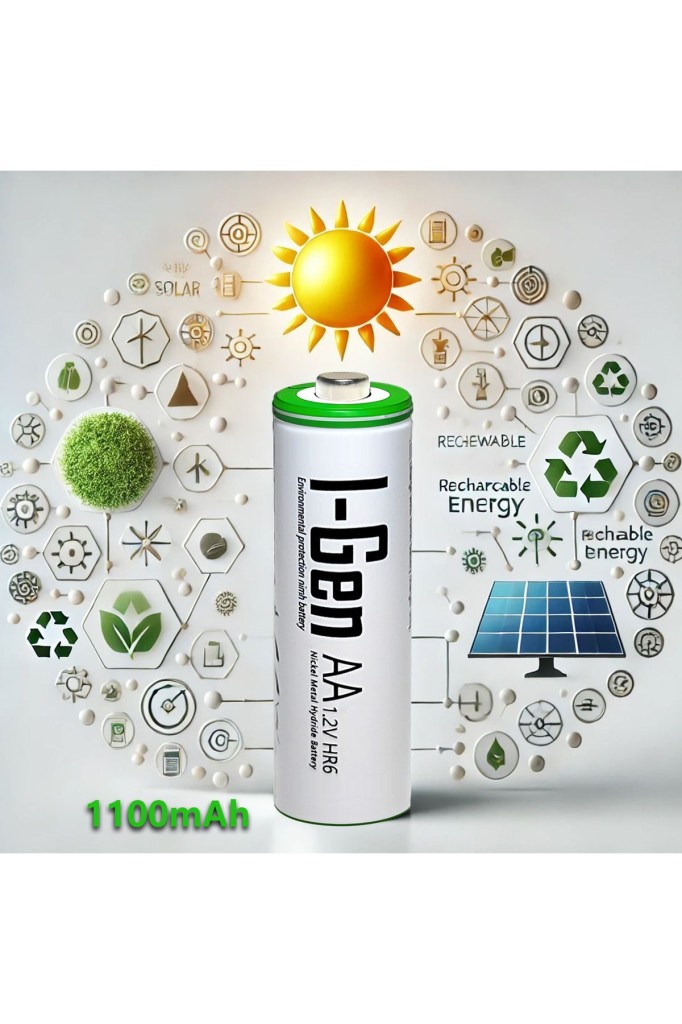 I-Gen B112 8 Adet AA 1100 Mah Şarj Edilebilir Kalem Pil 1.2V Ni-MH Şarjlı Pil Solar Aydınlatma Uyumlu I-Gen B112 8 Adet AA 1100 Mah Şarj Edilebilir Kalem Pil 1.2V Ni-MH Şarjlı Pil Solar Aydınlatma Uyumlu