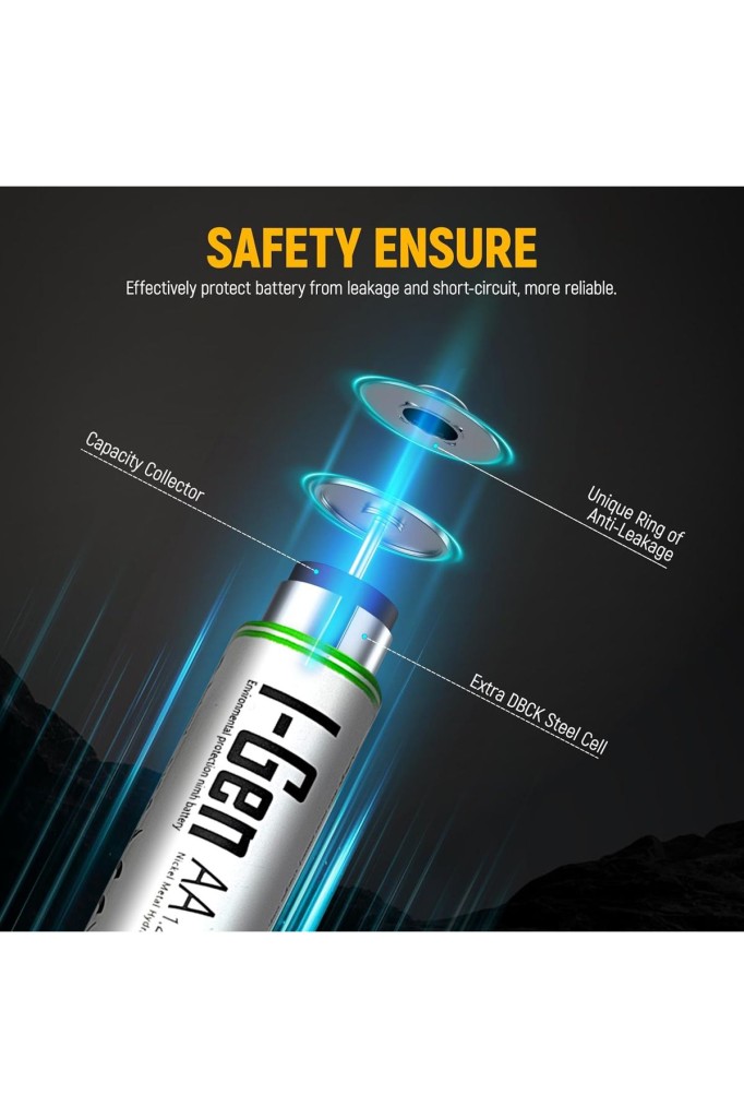 I-Gen B112 8 Adet AA 1100 Mah Şarj Edilebilir Kalem Pil 1.2V Ni-MH Şarjlı Pil Solar Aydınlatma Uyumlu I-Gen B112 8 Adet AA 1100 Mah Şarj Edilebilir Kalem Pil 1.2V Ni-MH Şarjlı Pil Solar Aydınlatma Uyumlu