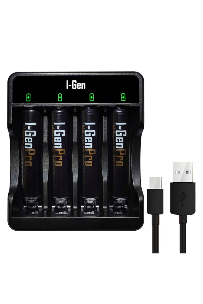 I-Gen G411 4`lü Pil Şarj Aleti + 4 Adet AAA Pro 1100 mAh Şarjlı İnce Kalem Pilli Set I-Gen G411 4`lü Pil Şarj Aleti + 4 Adet AAA Pro 1100 mAh Şarjlı İnce Kalem Pilli Set
