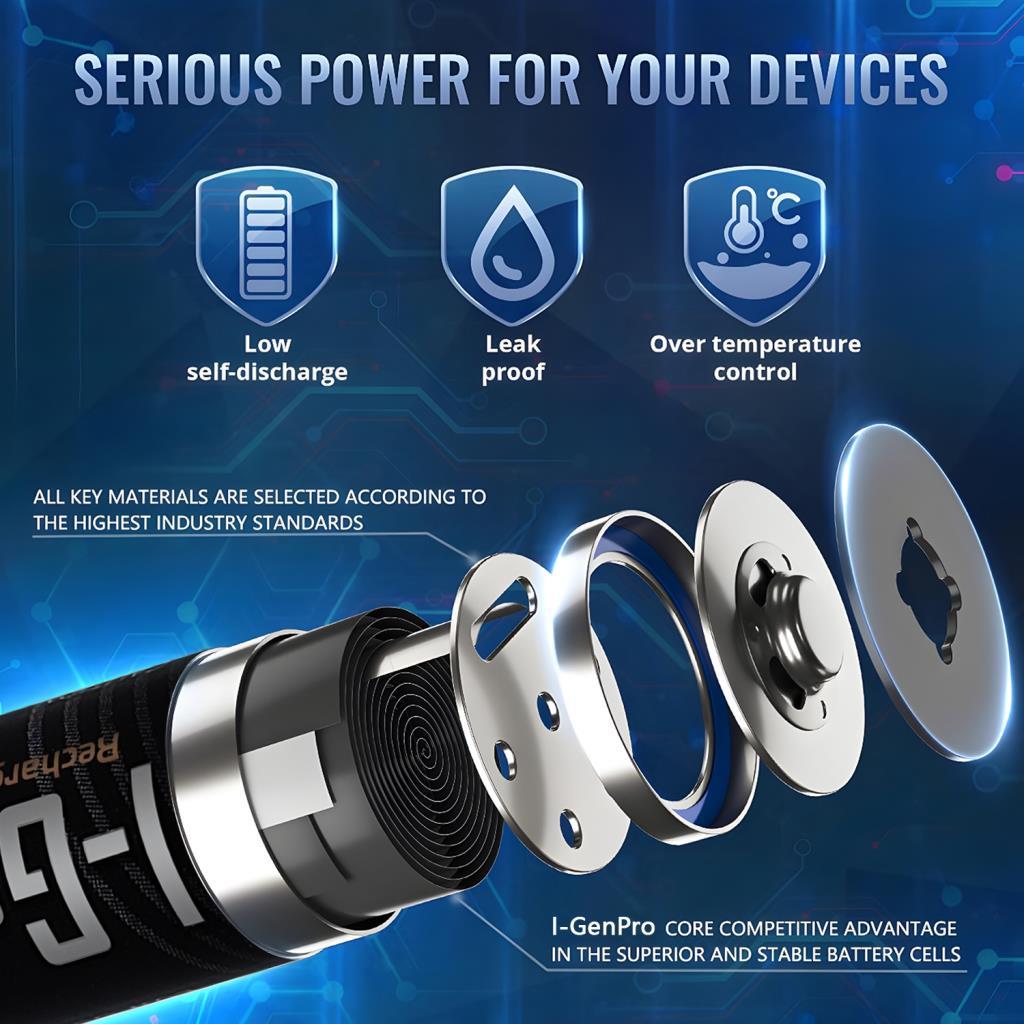 I-Gen Pro P103 8 Adet AA 2950 mAh Şarj Edilebilir Kalem Pil 1.2V Ni-MH Şarjlı Pil I-Gen Pro P103 8 Adet AA 2950 mAh Şarj Edilebilir Kalem Pil 1.2V Ni-MH Şarjlı Pil