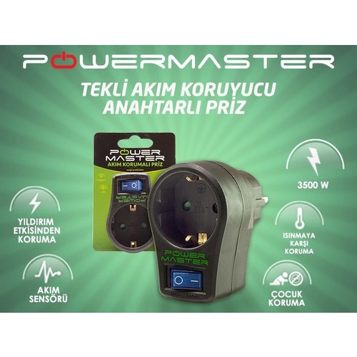 Powermaster 16816 Akım Korumalı Priz