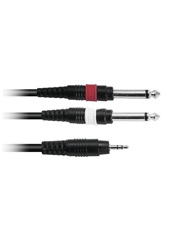 Swat 3.5 mm Stereo Erkek - 2x6.3 mm Mono Audio Kablo 5 metre