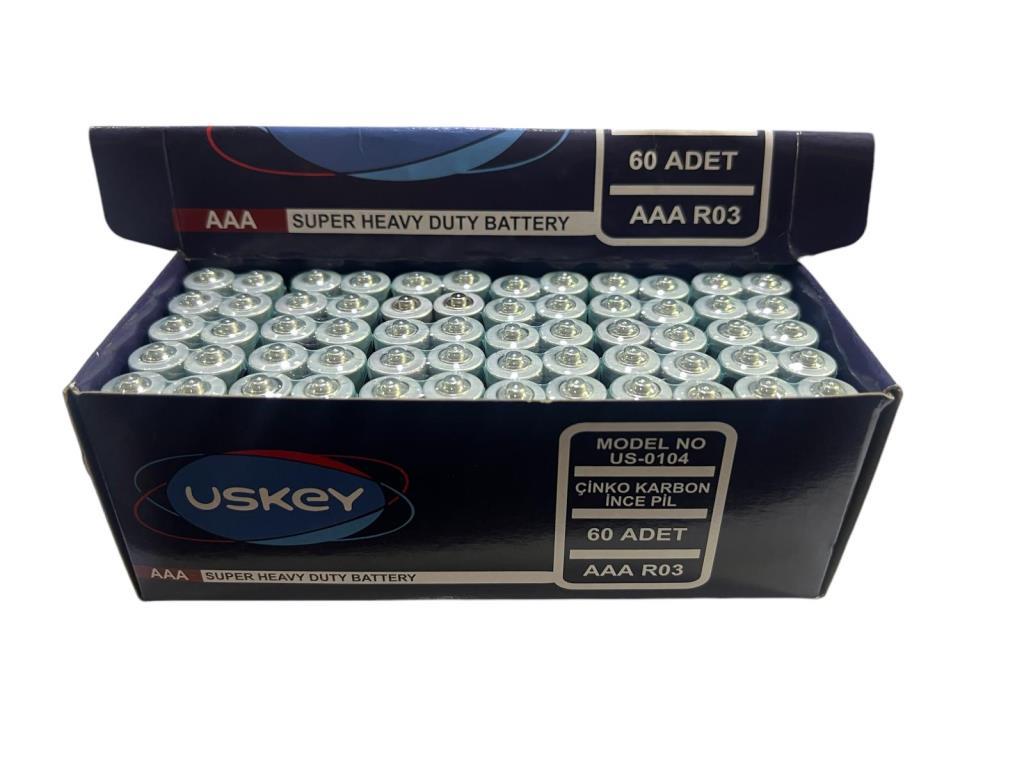 WellHise Uskey Çinko Karbon İnce AAA Pil 60`lı Paket Kumanda Pili WellHise Uskey Çinko Karbon İnce AAA Pil 60`lı Paket Kumanda Pili