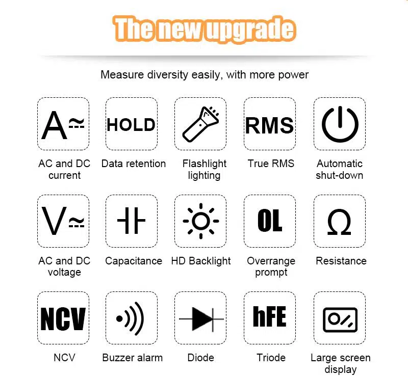 WellHise VC890D Ölçü Aleti Multimetre Avometre NVC Işıklı Ekran El Feneri True RMS WellHise VC890D Ölçü Aleti Multimetre Avometre NVC Işıklı Ekran El Feneri True RMS