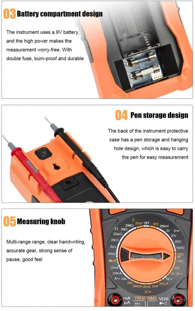 WellHise VC890D Ölçü Aleti Multimetre Avometre NVC Işıklı Ekran El Feneri True RMS WellHise VC890D Ölçü Aleti Multimetre Avometre NVC Işıklı Ekran El Feneri True RMS